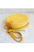 coloring rattan circle sling leather handle bags yellow